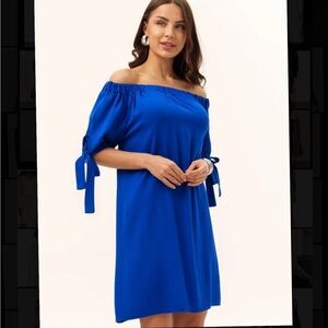 Vince Camuto Blue Off-Shoulder Dress